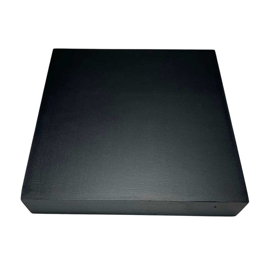 Pack of 10 - Square Black Matte Wood Bases 4"x4"x0.75"